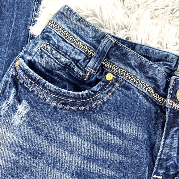 Express ReRock Distressed Bootcut Jeans EUC - Picture 3 of 13